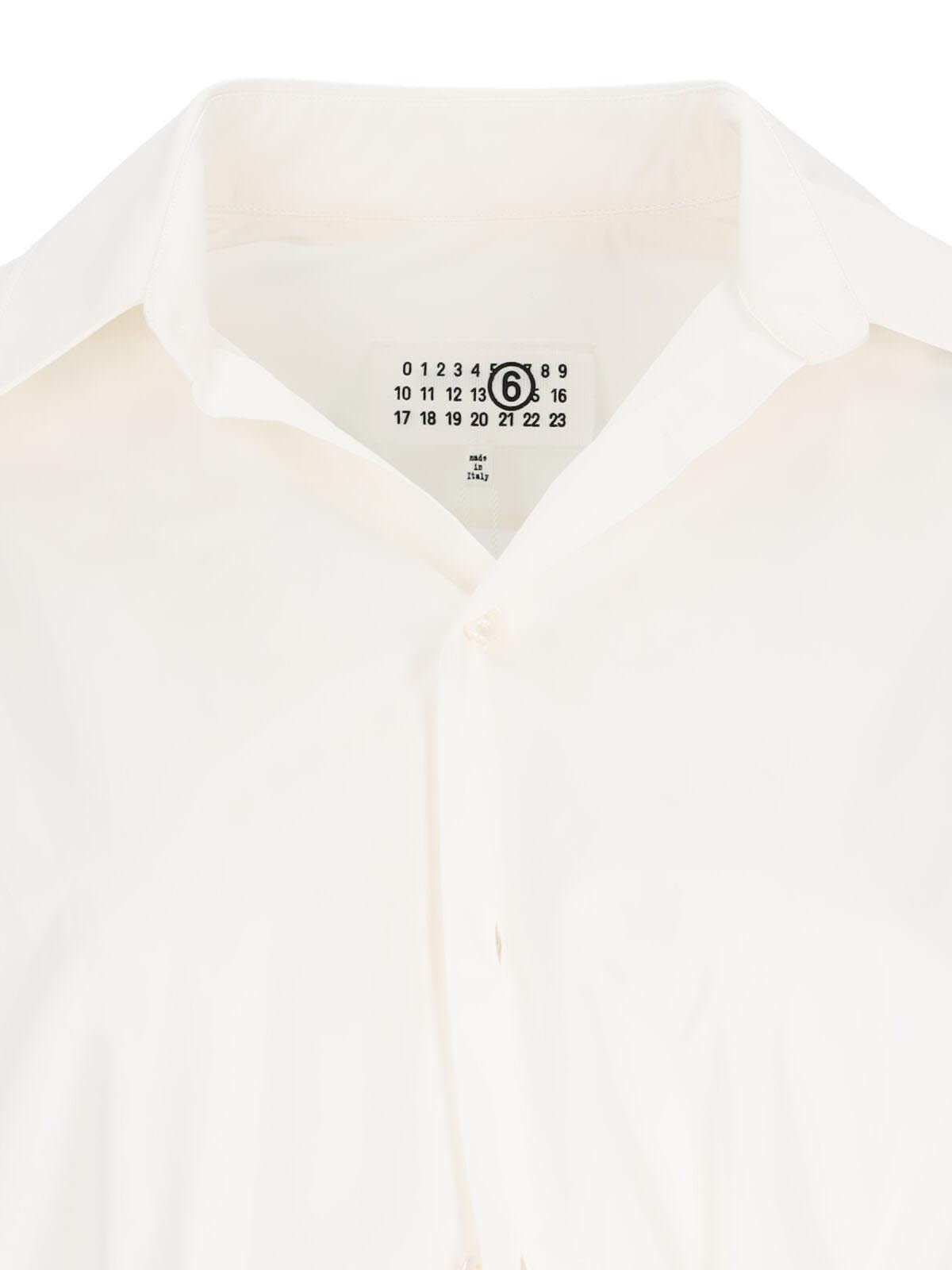 Mm6 Maison Margiela Mm6 By Maison Margiela Tailored Cotton Poplin Shirt In White