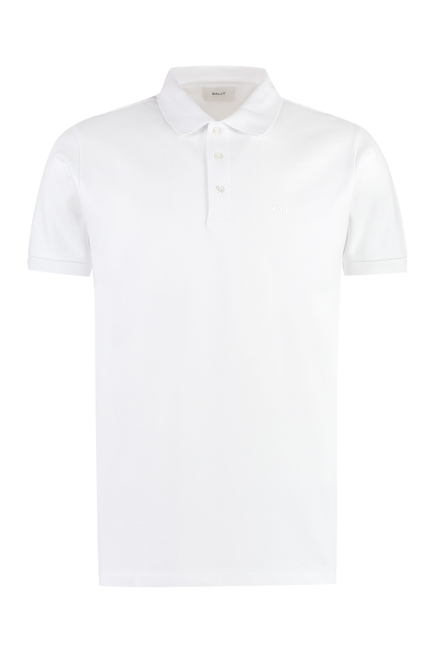 Shop Bally Cotton Piqué Polo Shirt In White