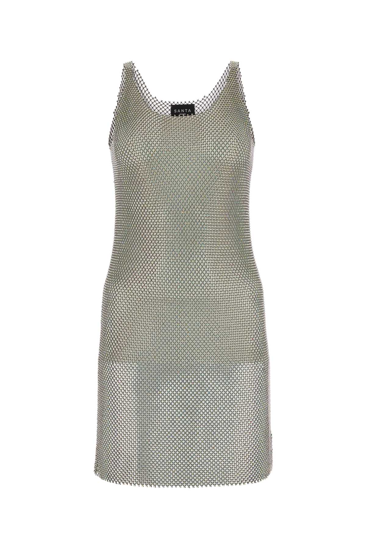 Dove Grey Mesh Mini Dress