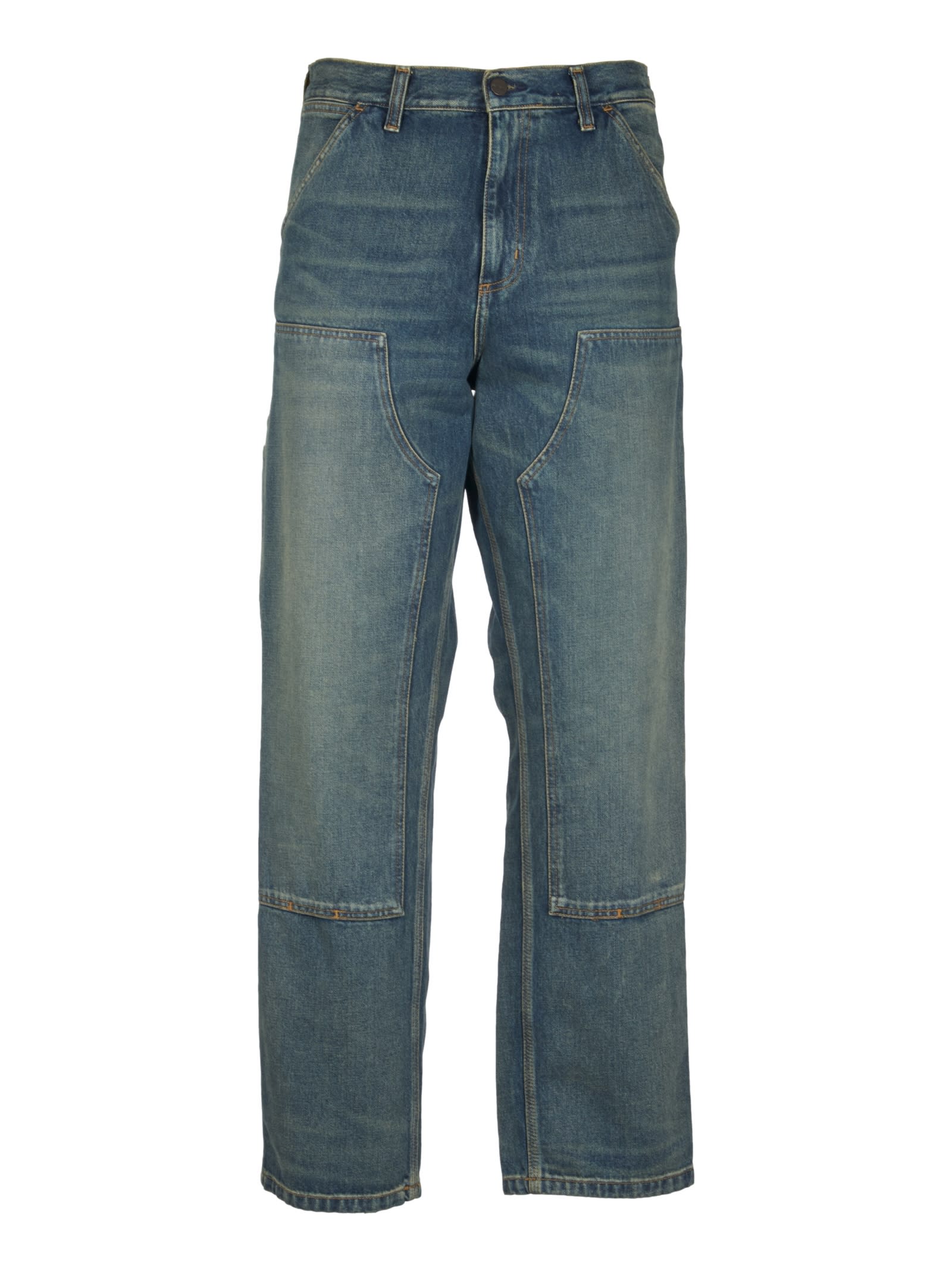 Buttoned Straight Jeans