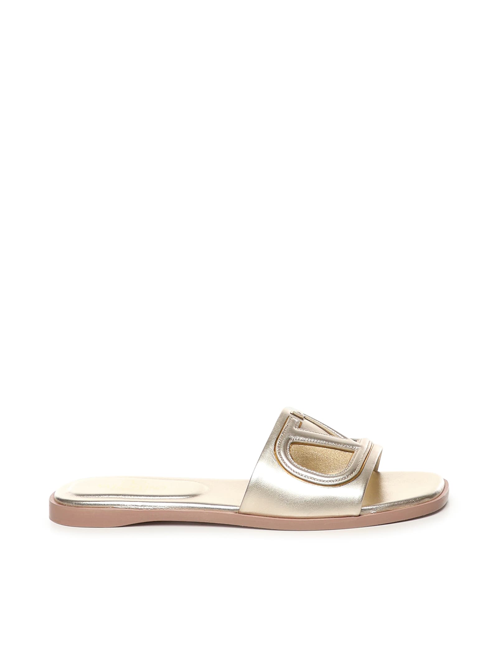 Platinum Leather Vlogo Slippers