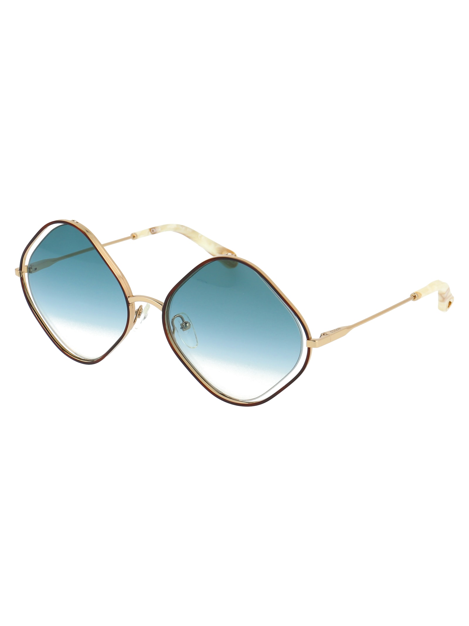 Shop Chloé Ce159s Sunglasses In 863 Havana Gradient Blue