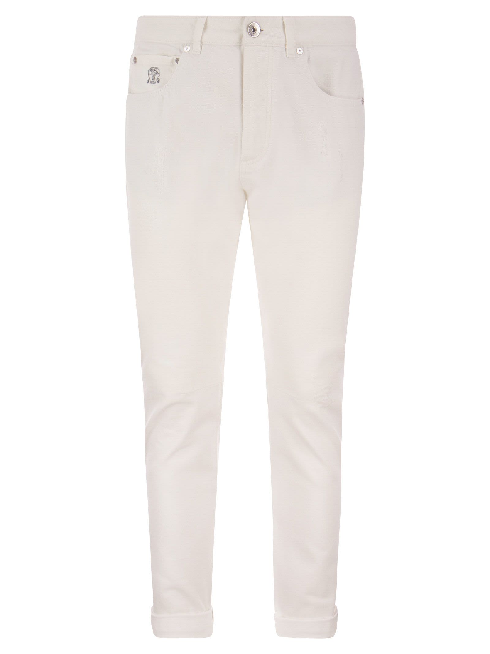 Brunello Cucinelli Garment-Dyed Italian Fit Five-Pocket Trousers