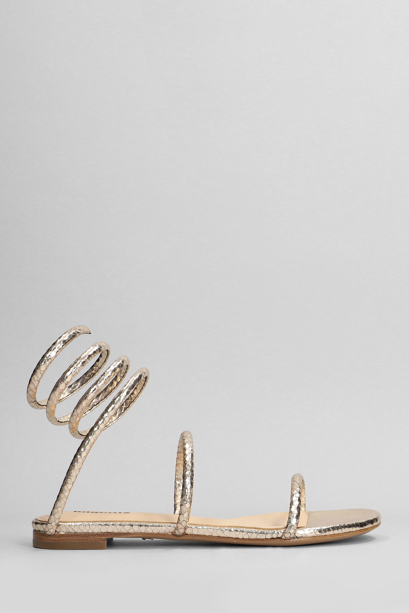 Greta Flat Flats In Gold Leather