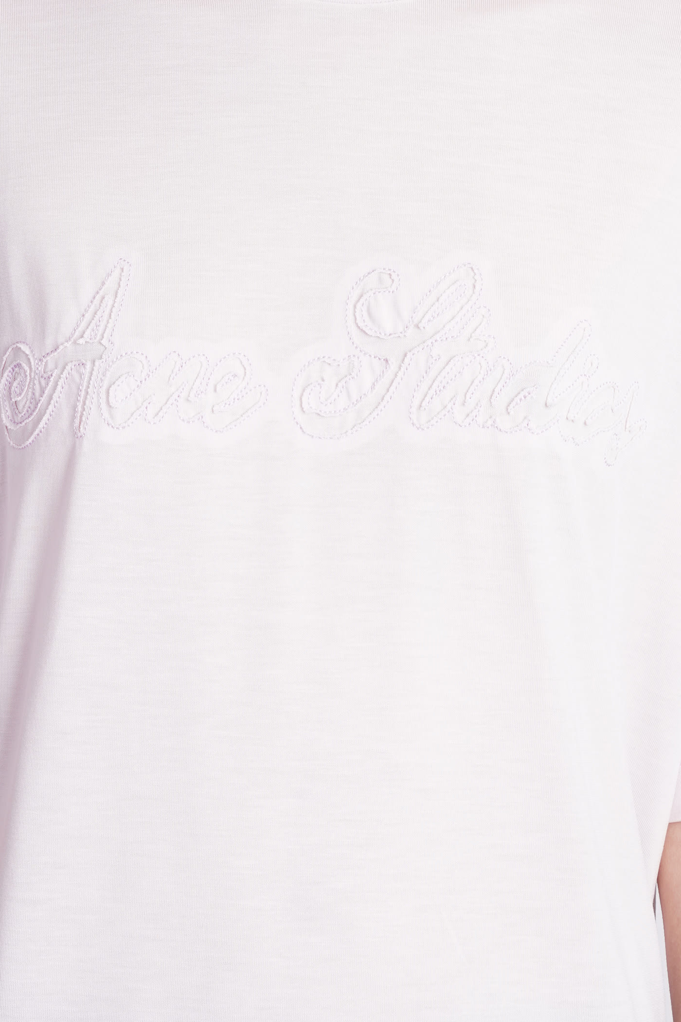 Acne Studios T-shirt In Rose-pink Wool And Polyester In Rose-pink