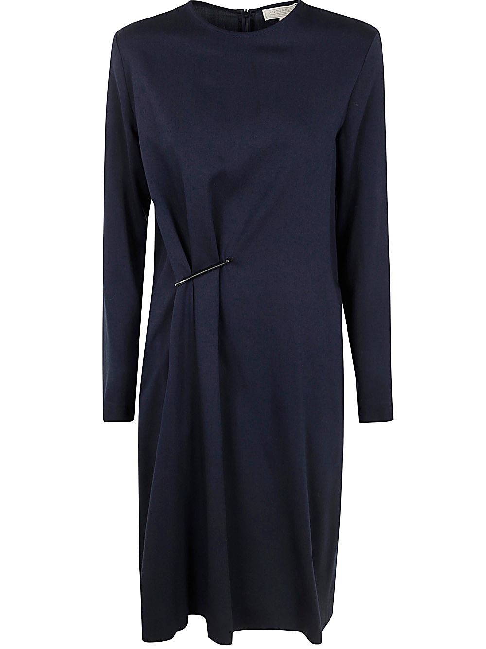 Shop Antonelli Monza Tunic Dress With Brooch In Blue