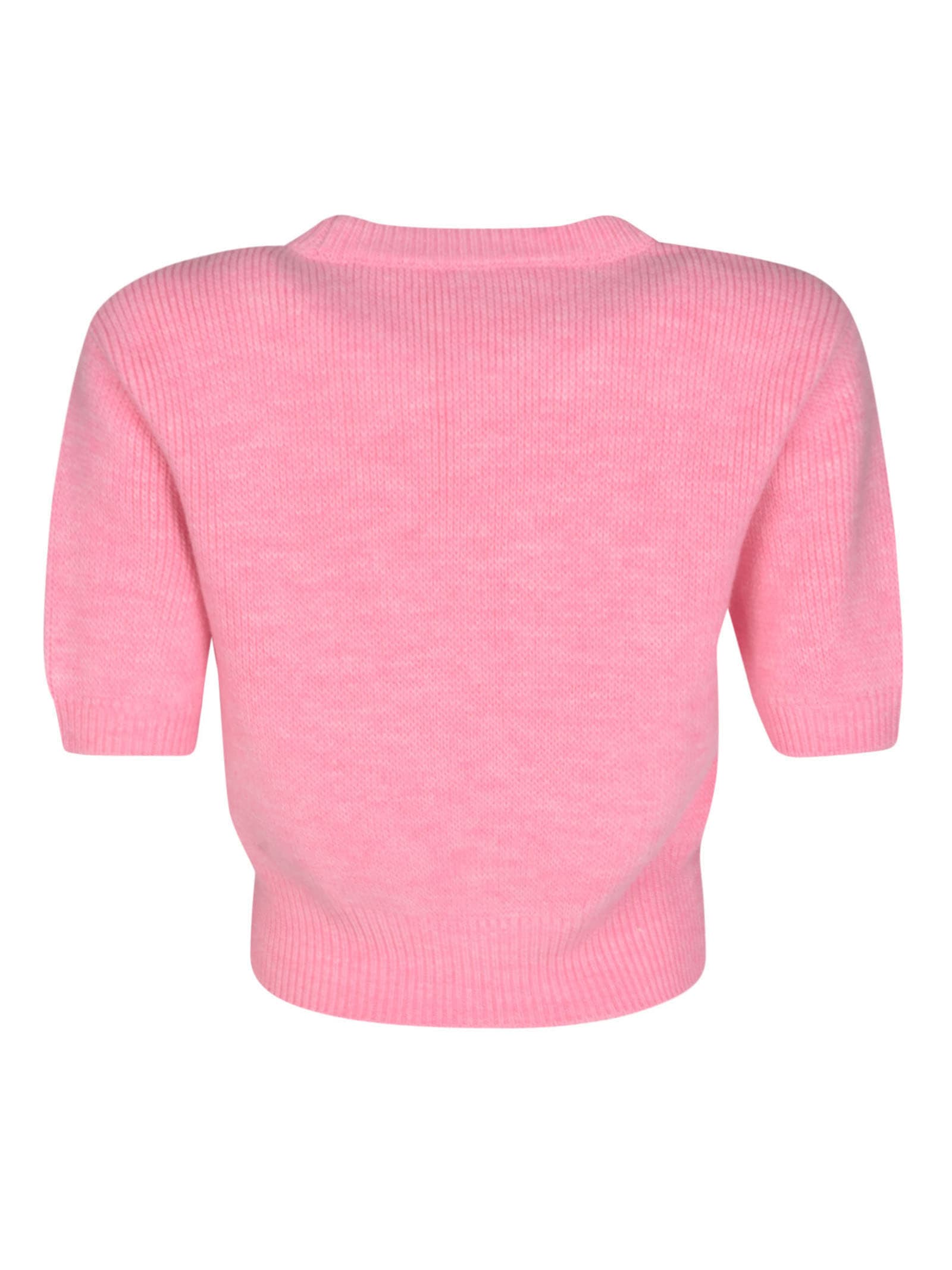 Shop Alexander Wang Debossed Stacked Logo T-shirt In Prism Pink