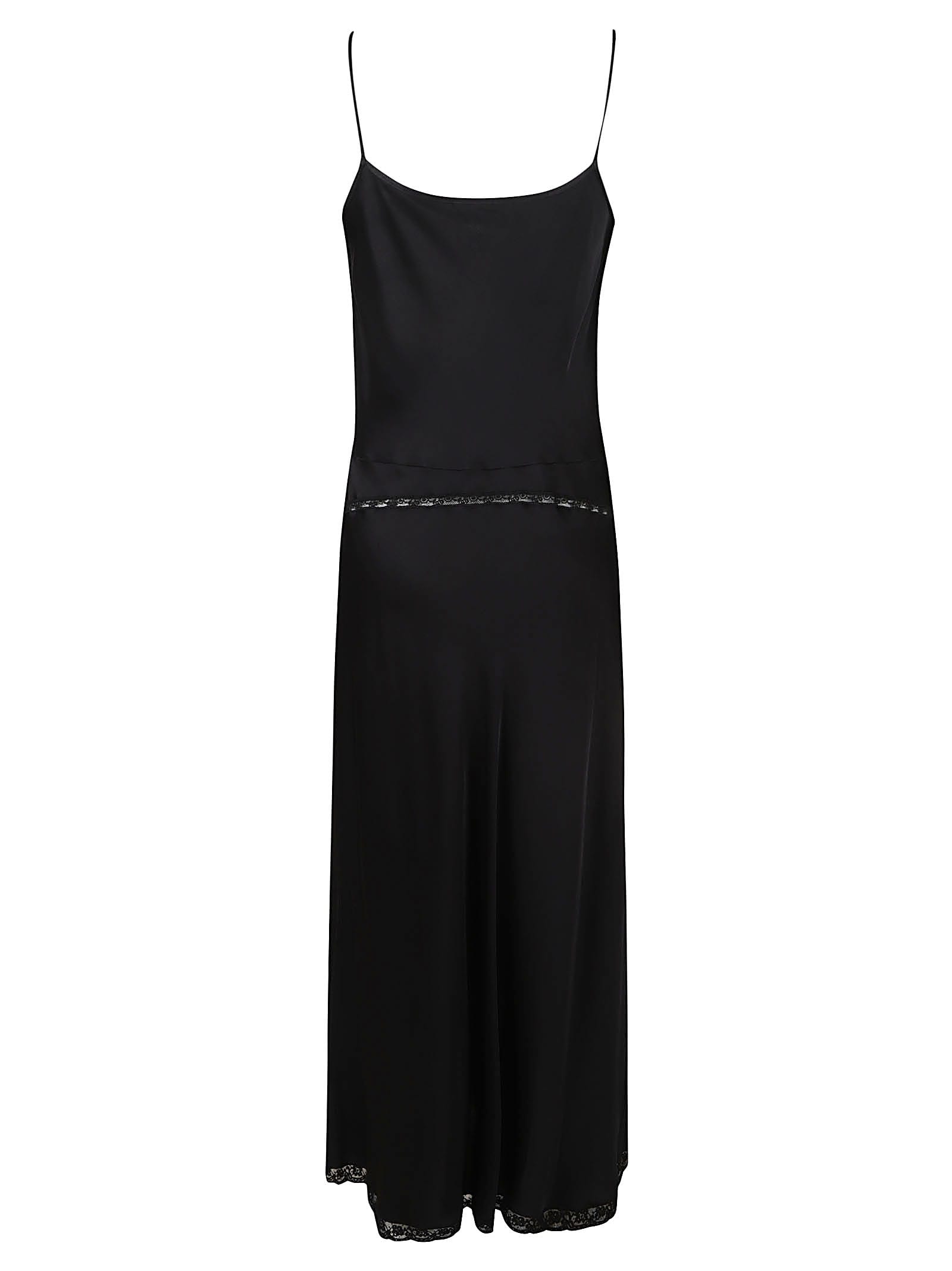 Shop N°21 Lace Detail V-neck Dress In Nero
