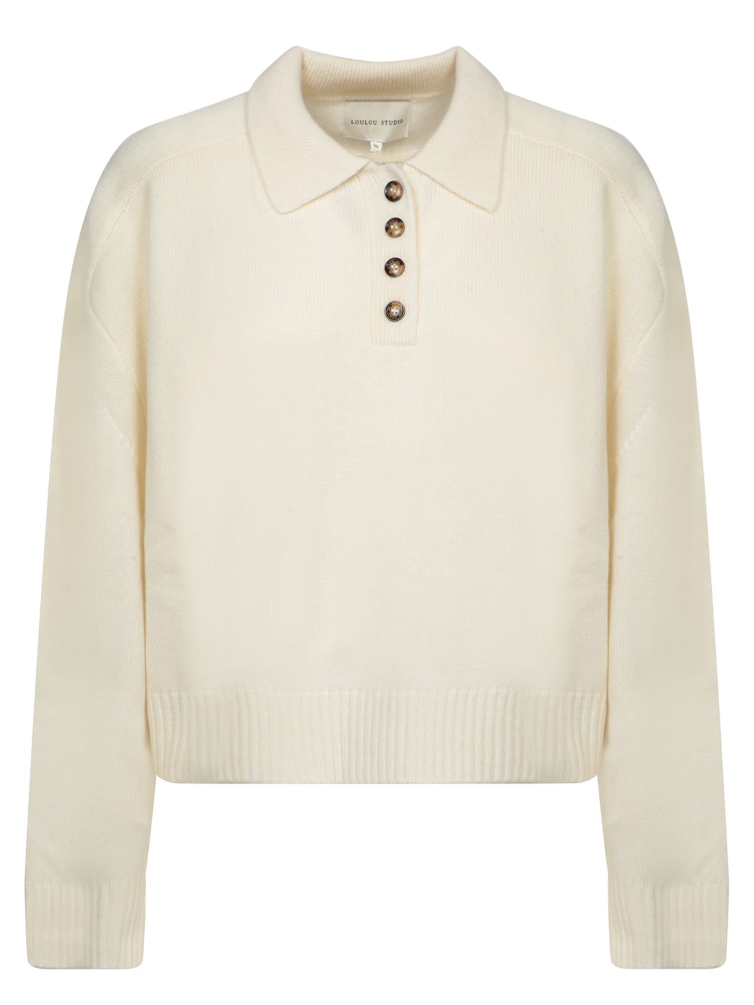 Ivory Cashmere Polo Shirt