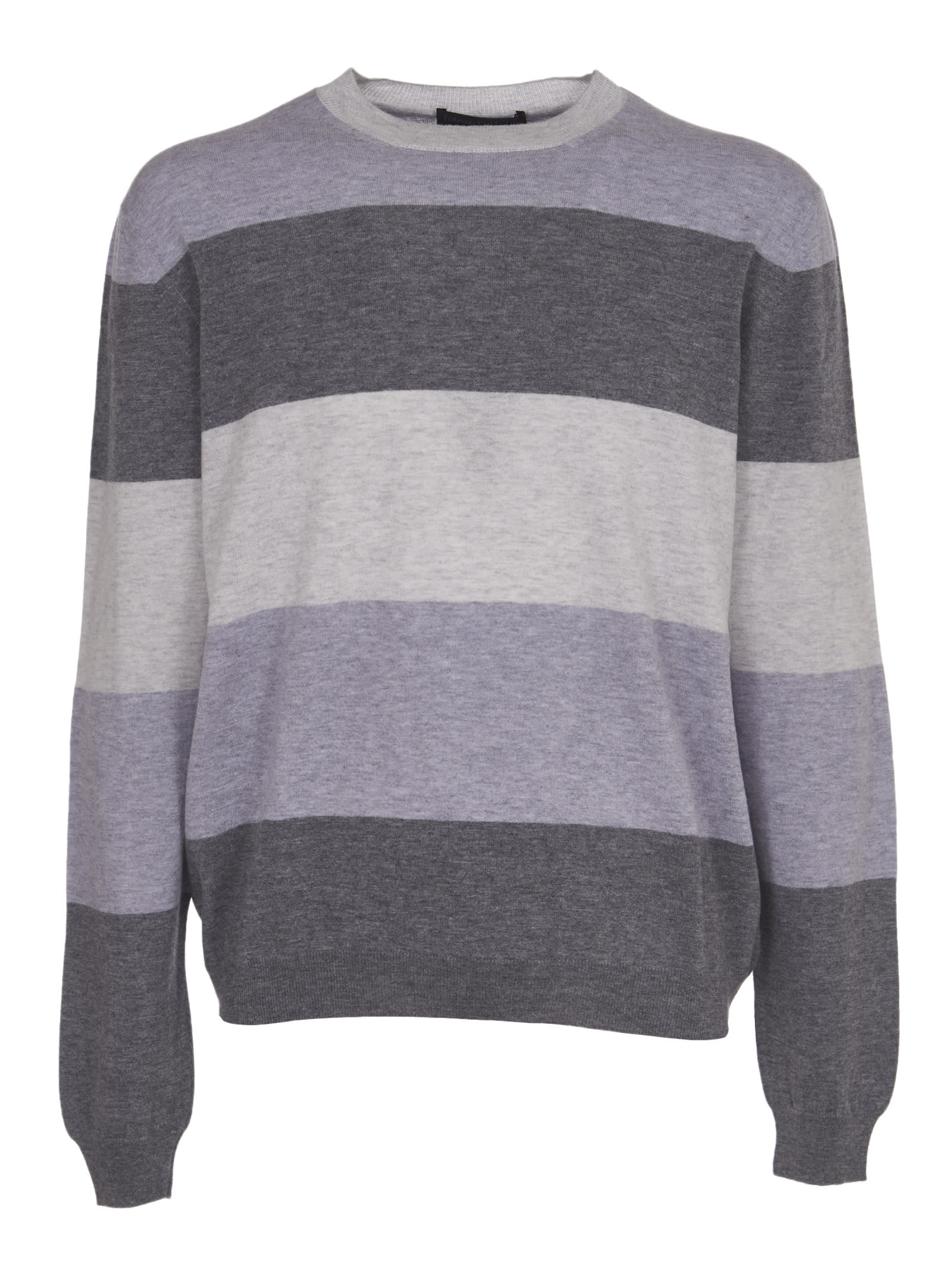 Fabrizio del Carlo Grey Stripes Wool Sweater