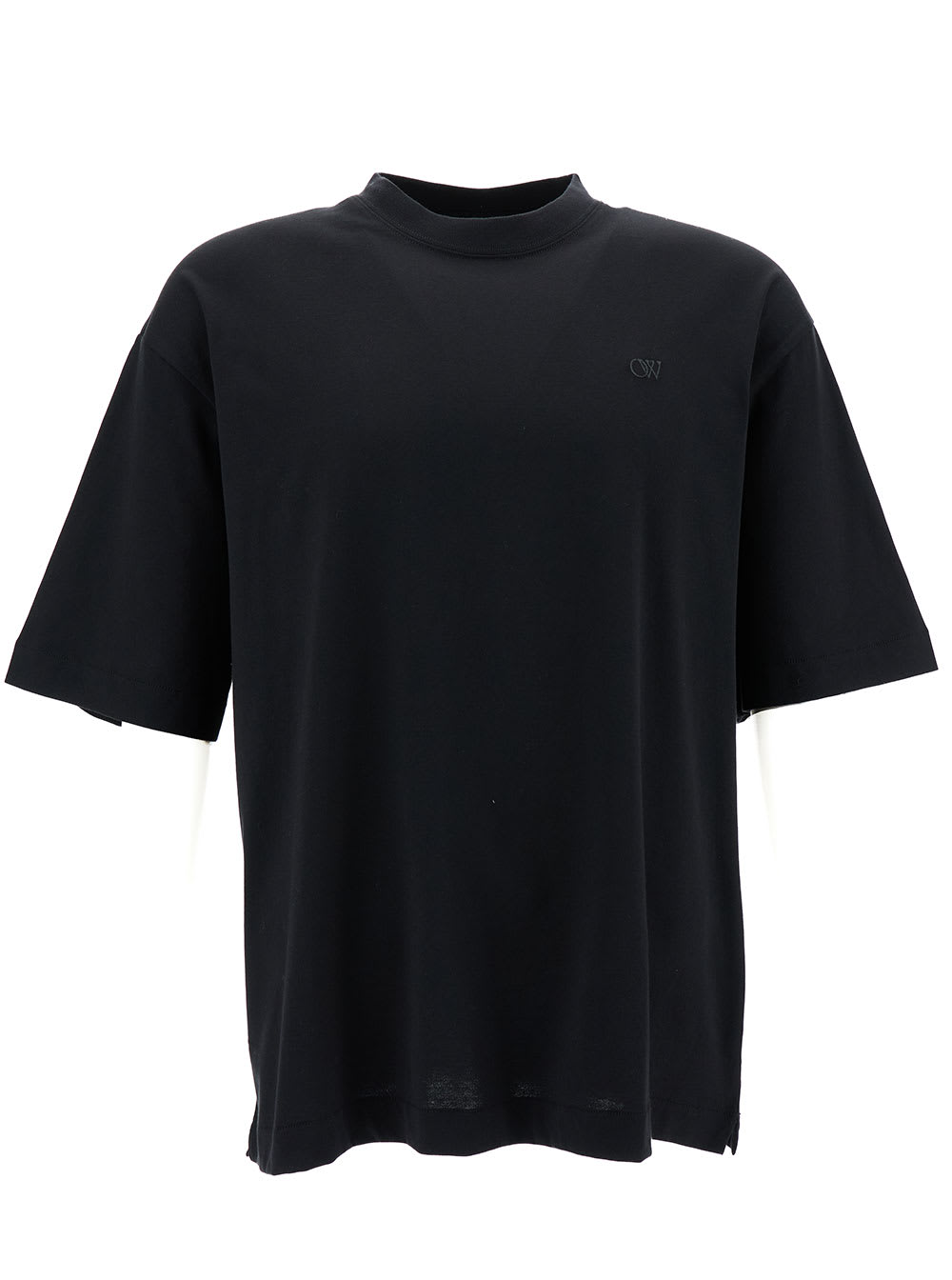 Crewneck T-shirt With Tonal Embroidery