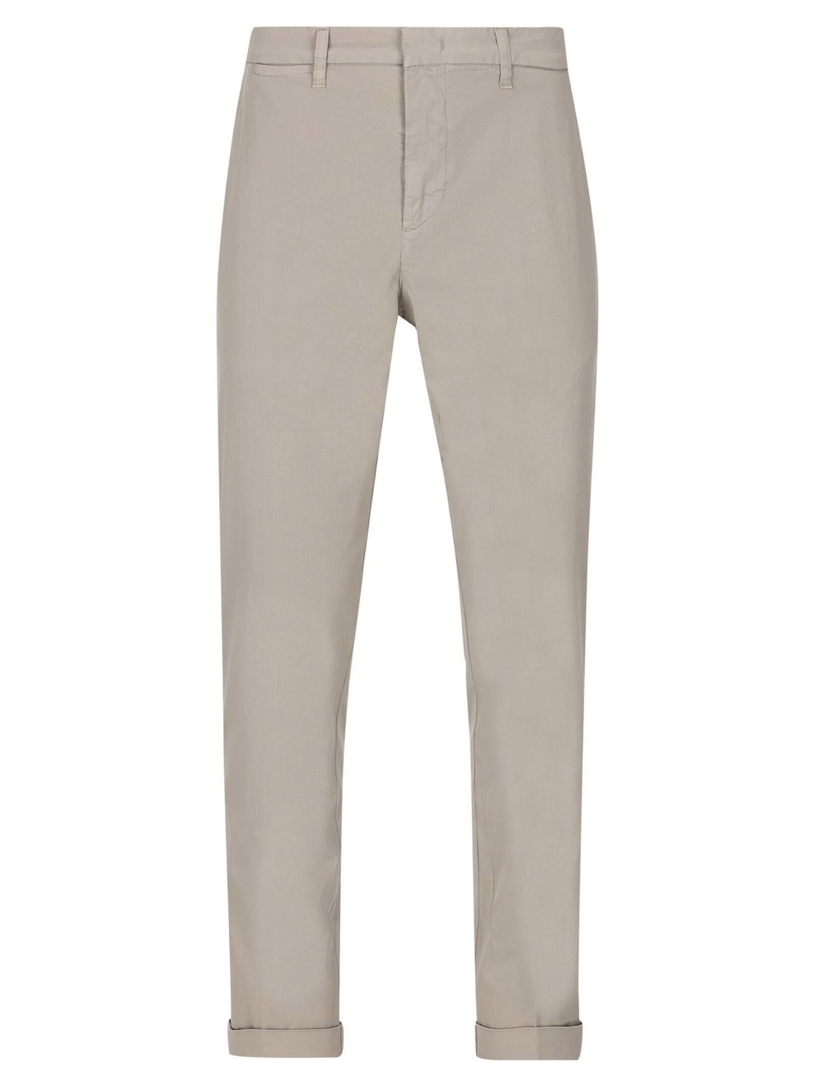 Beige Stretch-cotton Capri Trousers