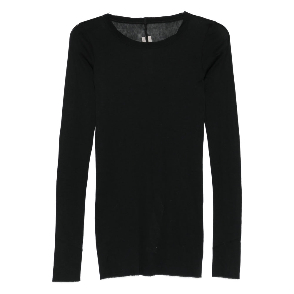Rick Owens Cotton Semi-sheer T-shirt In Black