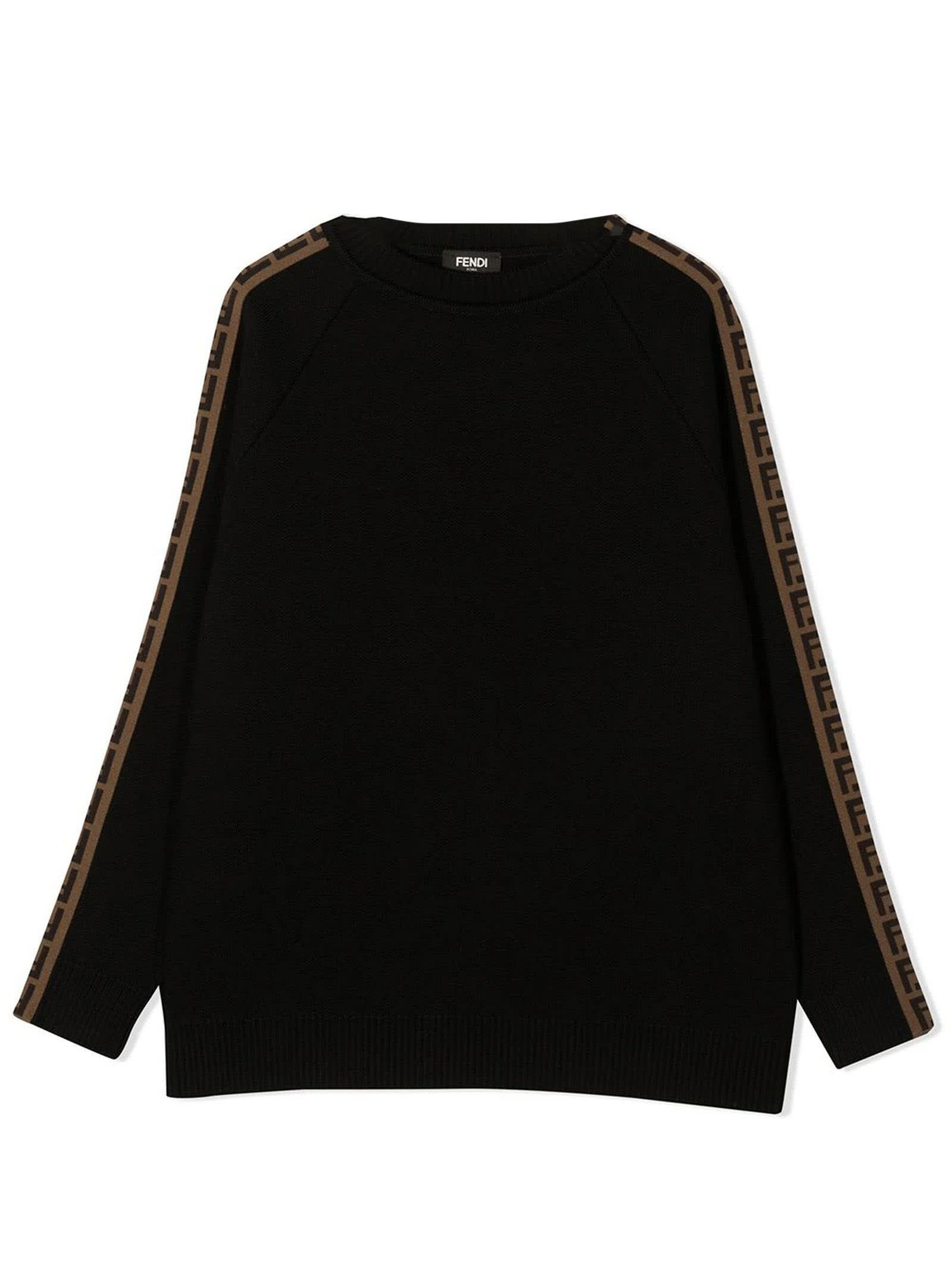 Fendi Black Virgin Wool Sweatshirt