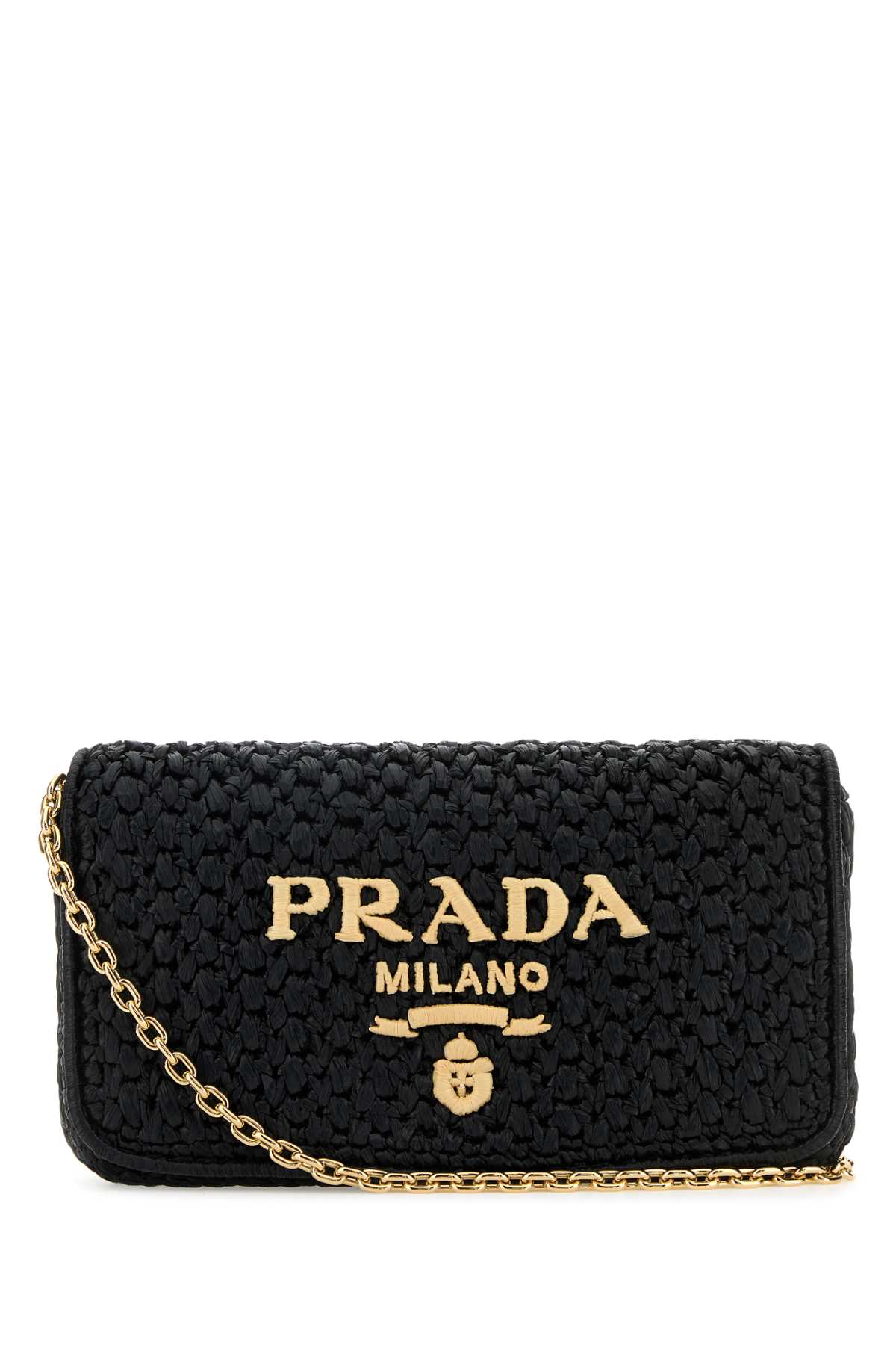 Prada Black Raffia Crossbody Bag