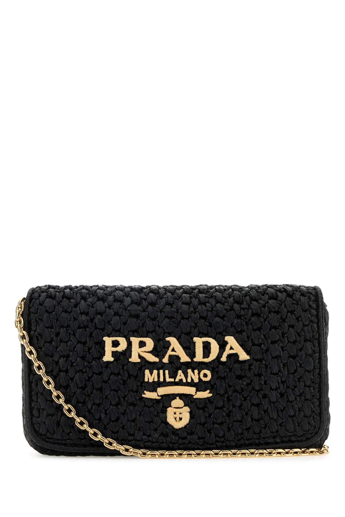 Shop Prada Black Raffia Crossbody Bag In Neroc