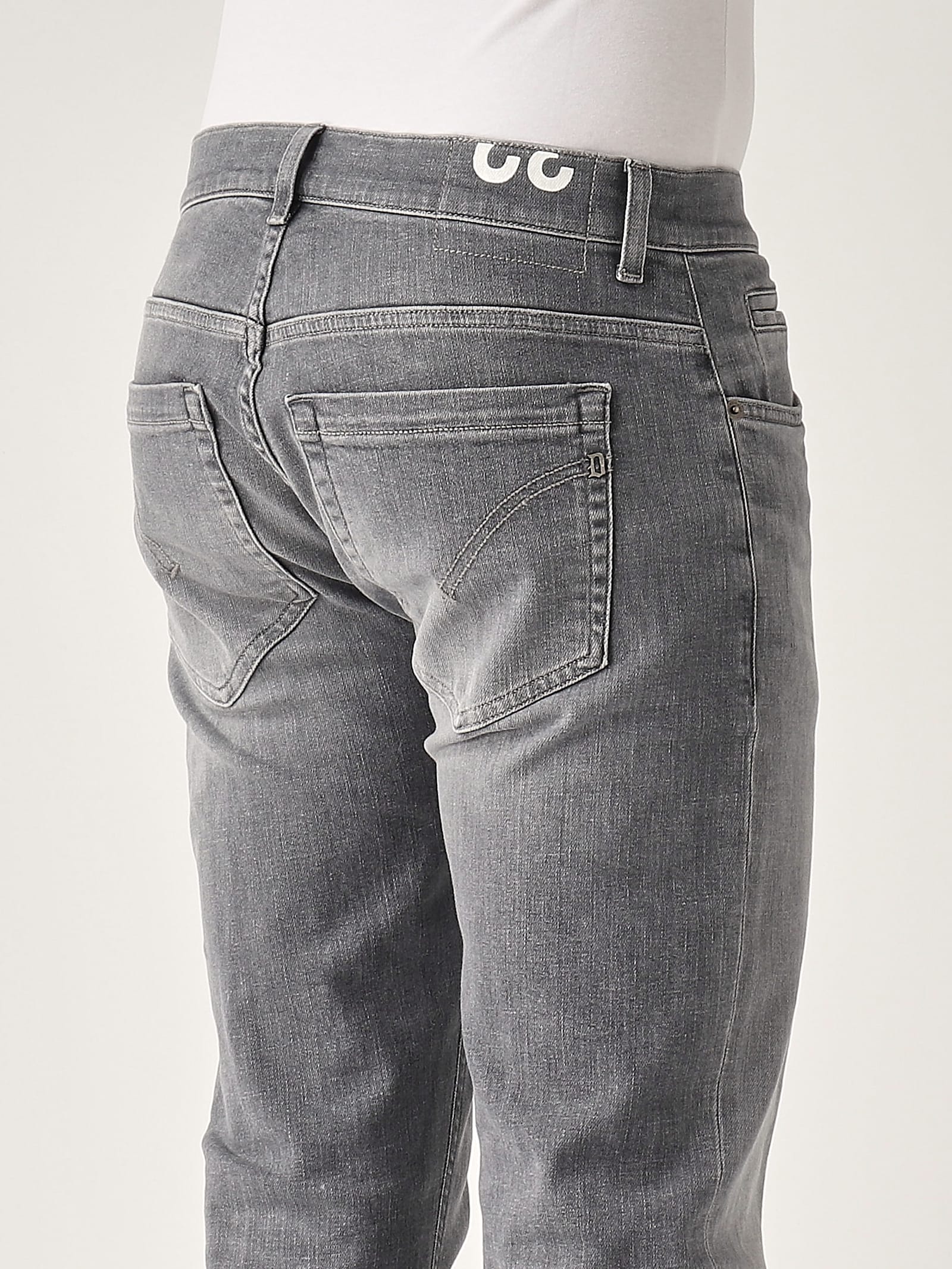 Dondup Jeans George Skinny Fit Stretch Jeans In Bianco
