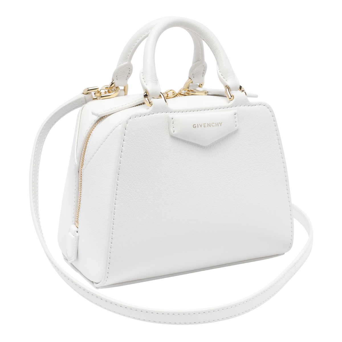 Shop Givenchy Nano Antigona Cube Handbag In White