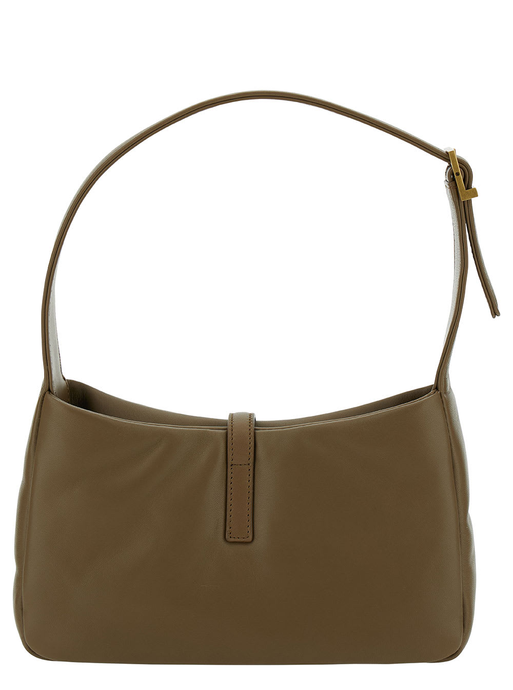 Saint Laurent Le 5 À 7 Padded Beige Shoulder Bag With Logo Detail In Padded Leather Woman In Sand
