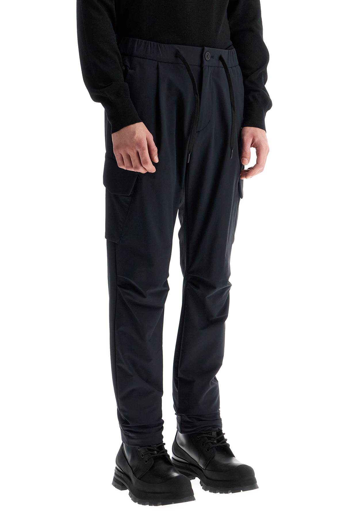 Herno Drawstring Tapered Trousers In Black (black)