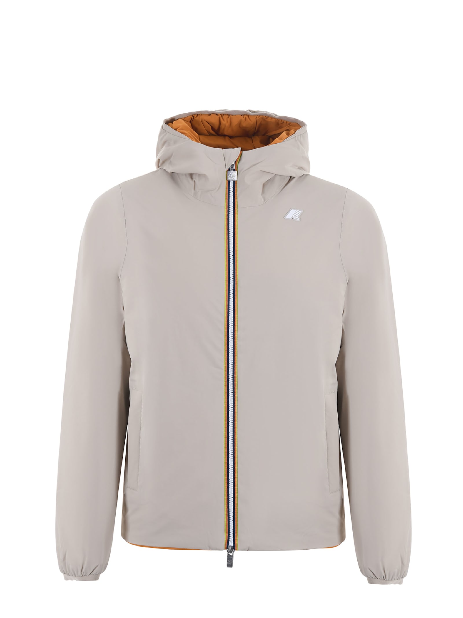 Shop K-way Reversible Jacket In Beige