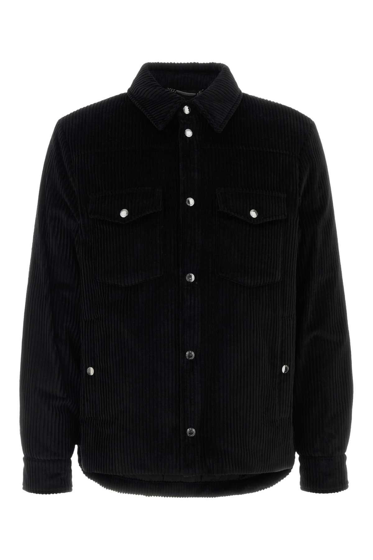 Dolce & Gabbana Padded And Quilted Velvet Shirt Jacket In Black