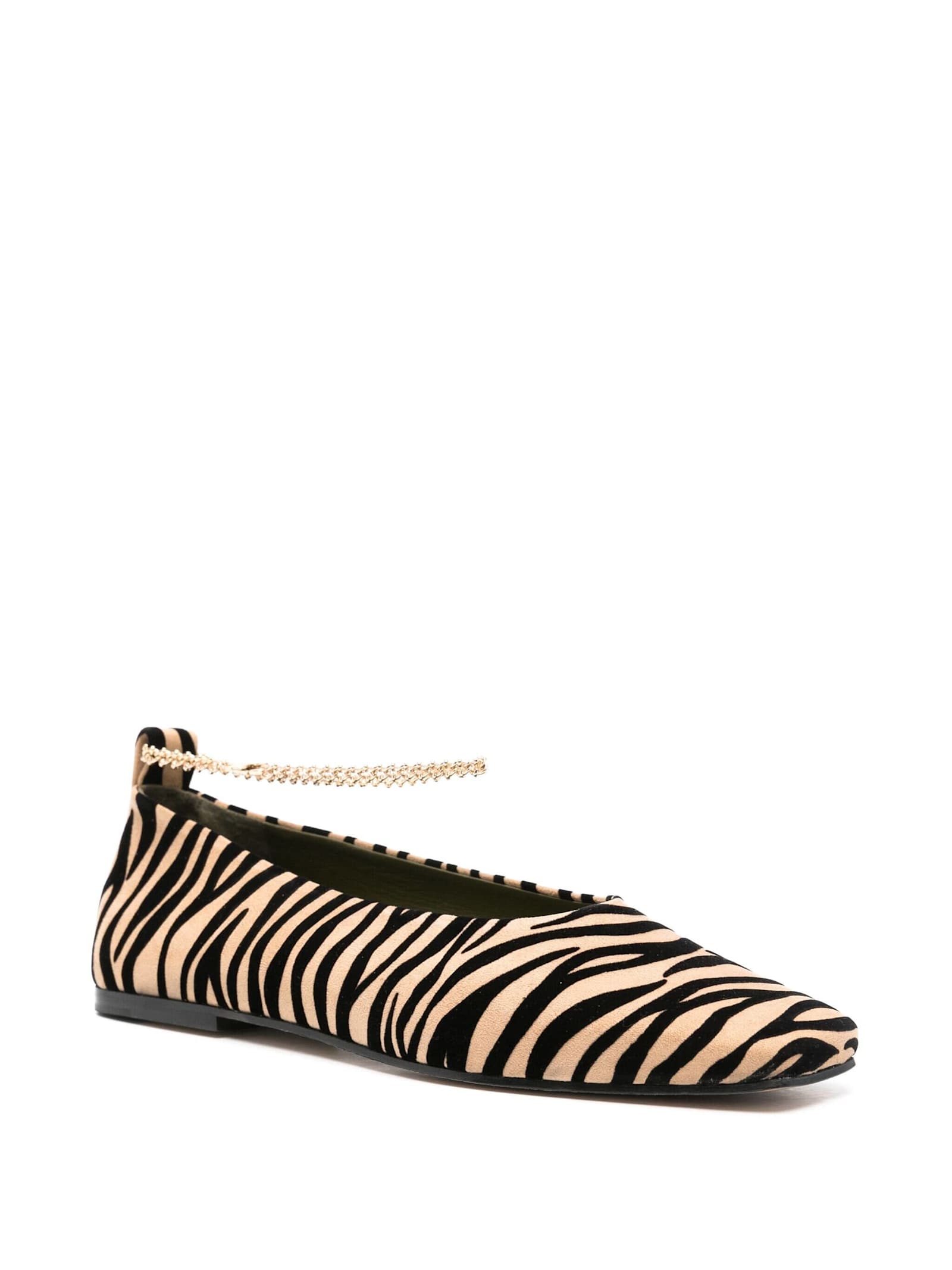 Shop Maria Luca Ballerina Savana Zebra In Cammello Nero