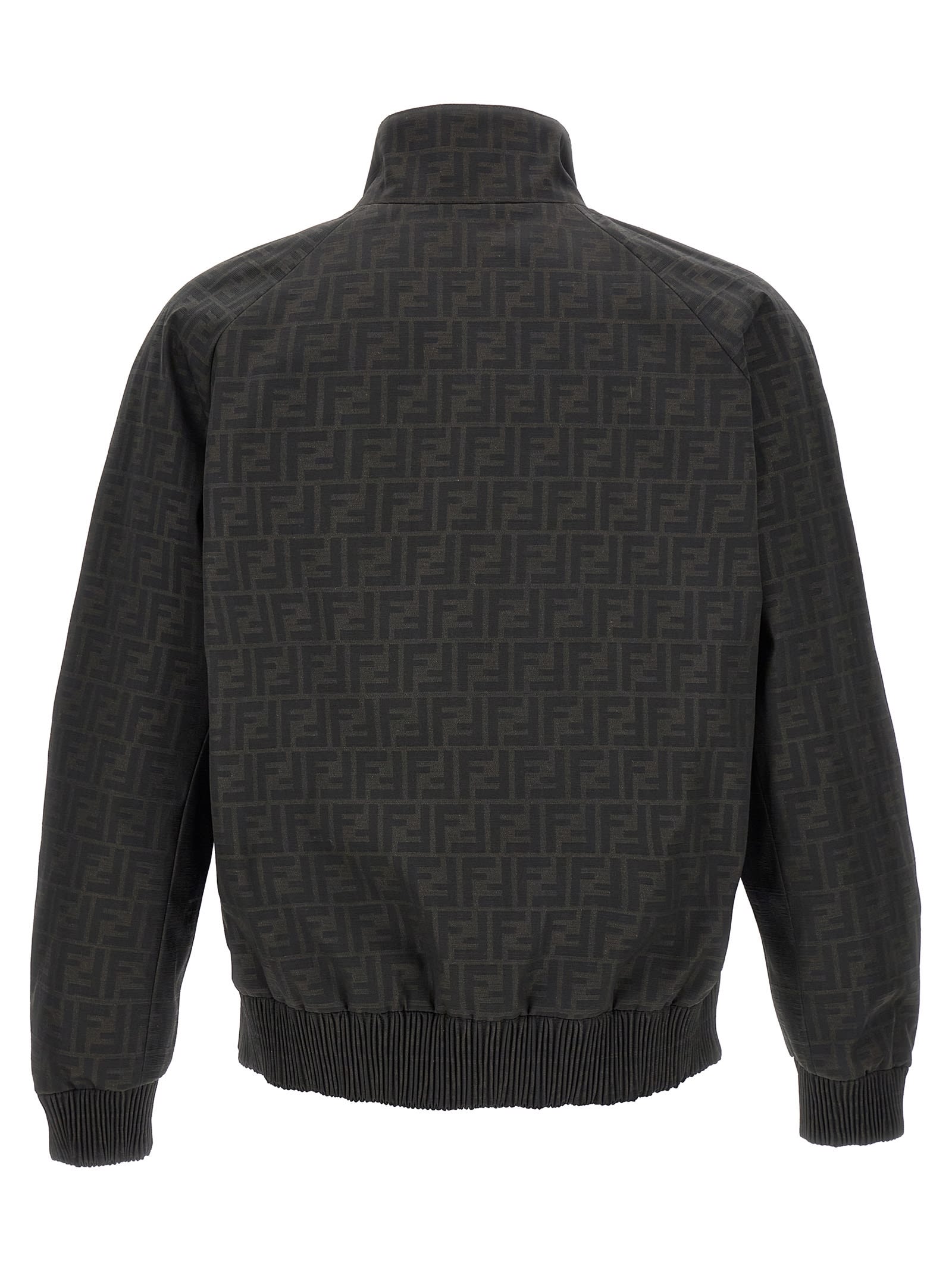 Fendi Dark Blue Denim Selleria Jacket In Tabacco