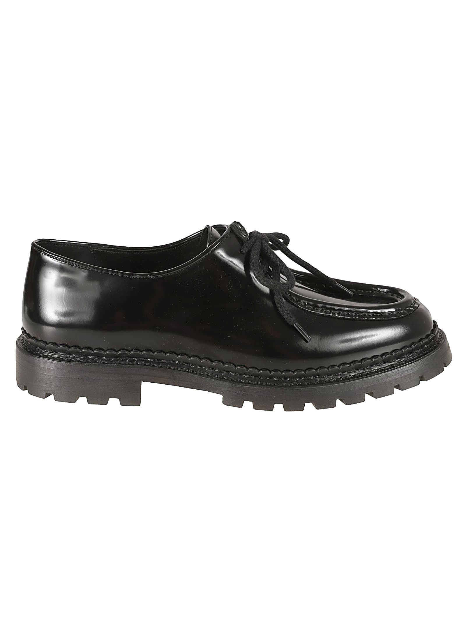 Saint Laurent Marbeuf Lace-up Loafers In Black