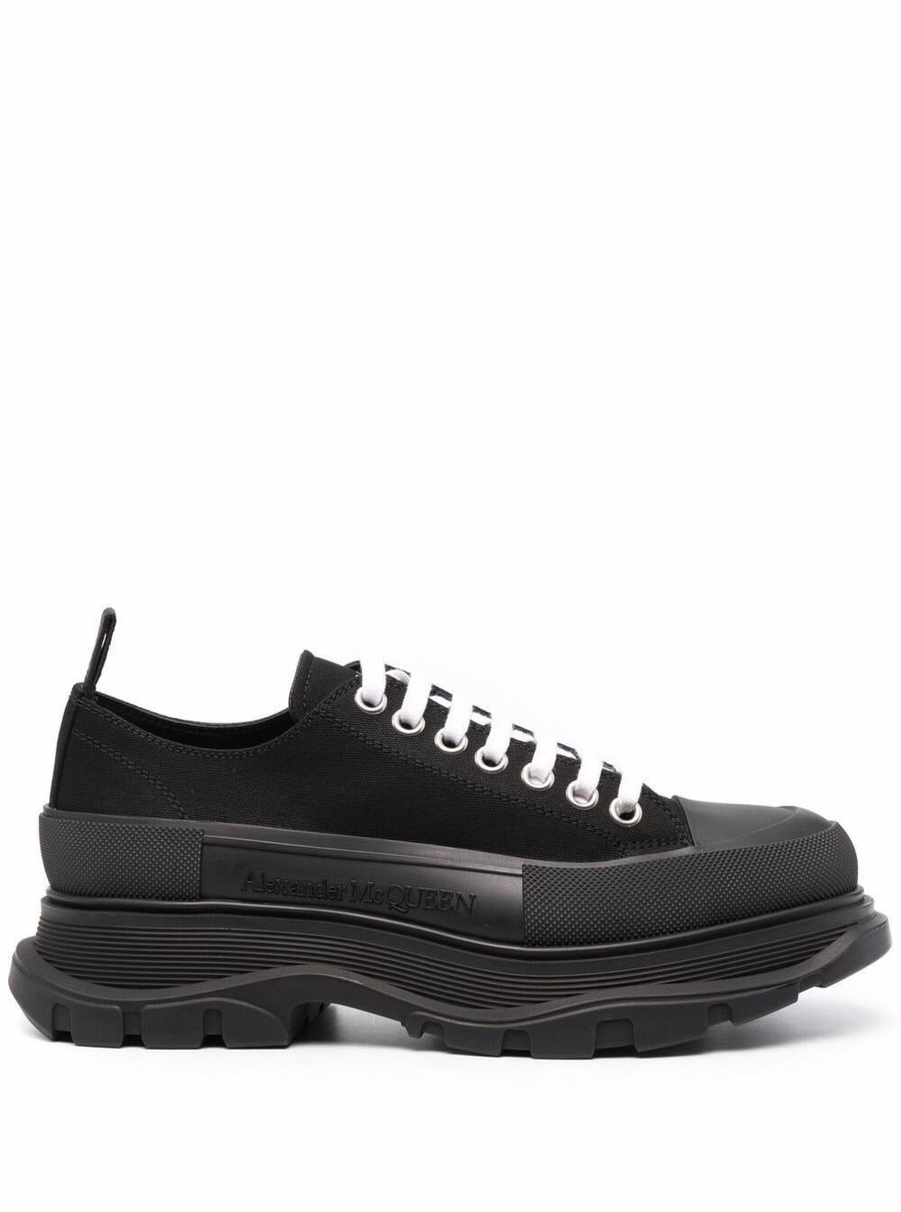 Alexander McQueen Black Traead Slick Cotton Sneakers