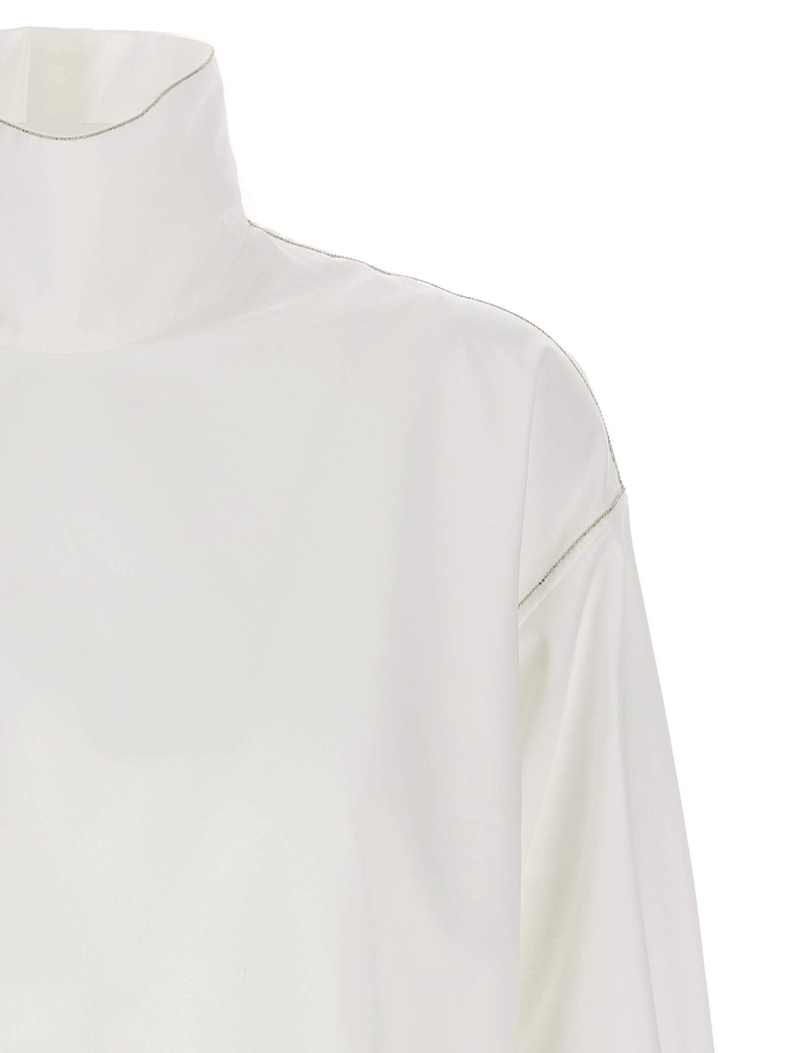 Shop Fabiana Filippi Jewel Detail Shirt In White