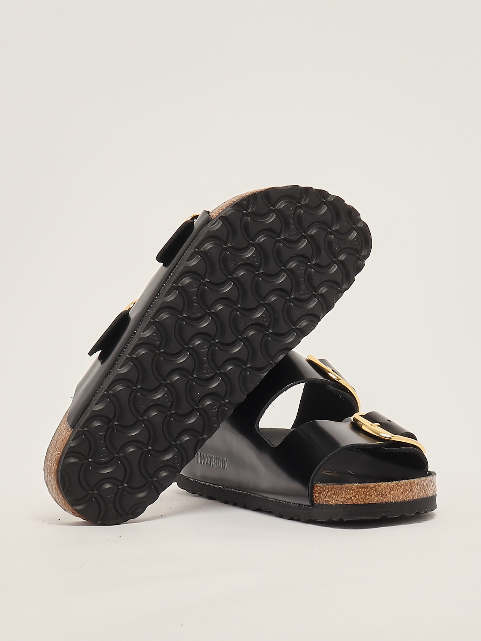 Birkenstock Arizona Big Buckle Narrow Leather Sandal In Black