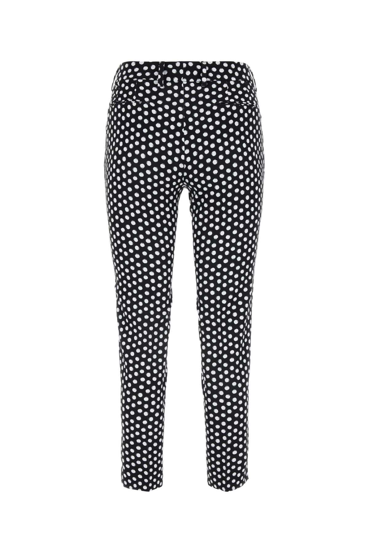 Pt01 Printed Polyester Skinny Pant In Poisbianconero