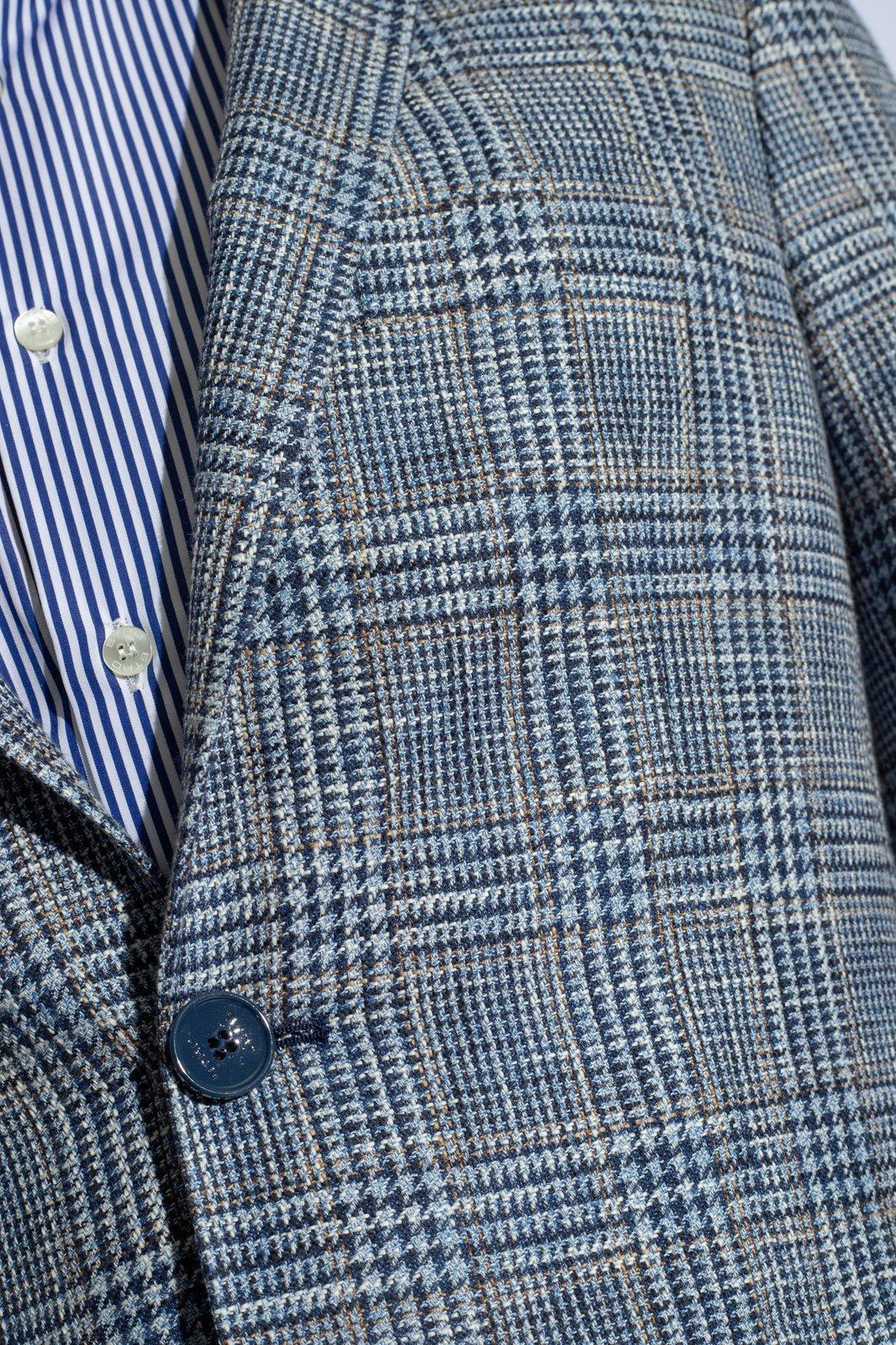 Shop Etro Checked Single-breasted Blazer In Azzurro