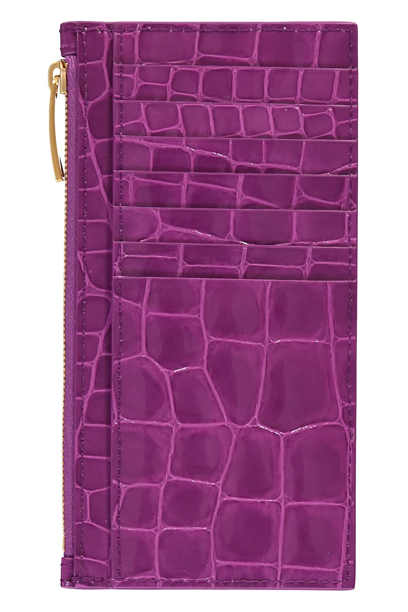 Bottega Veneta Leather Wallet In Purple