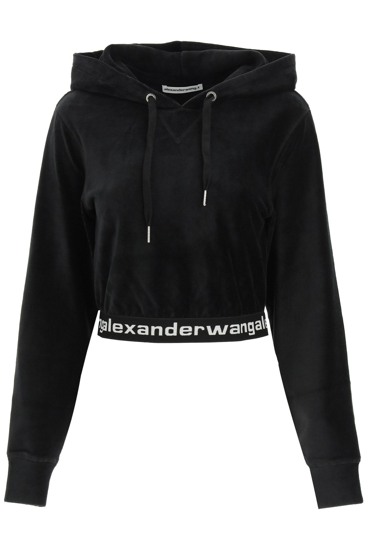 Alexander Wang Crop Sweatshirt In Corduroy With Logo