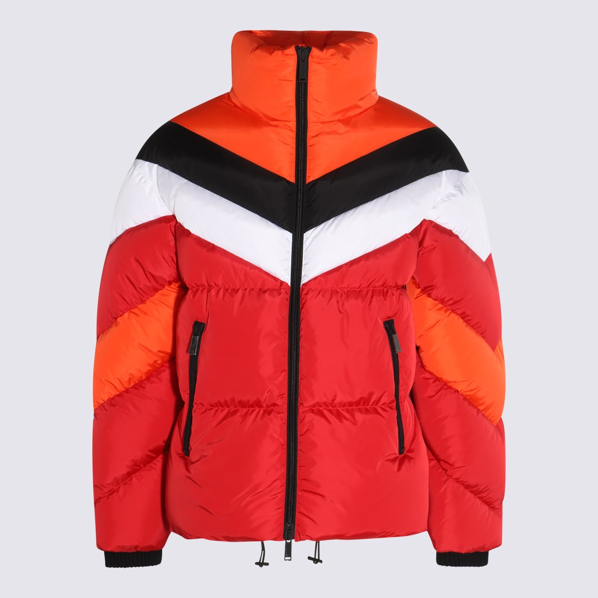 Dsquared2 Multicolour Padded Puffy Star Down Jacket In Red