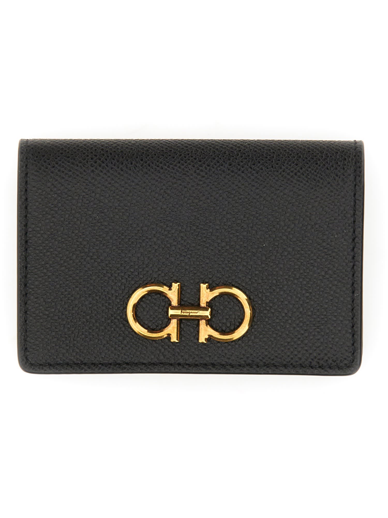 Shop Ferragamo Wallet With Logo In Black