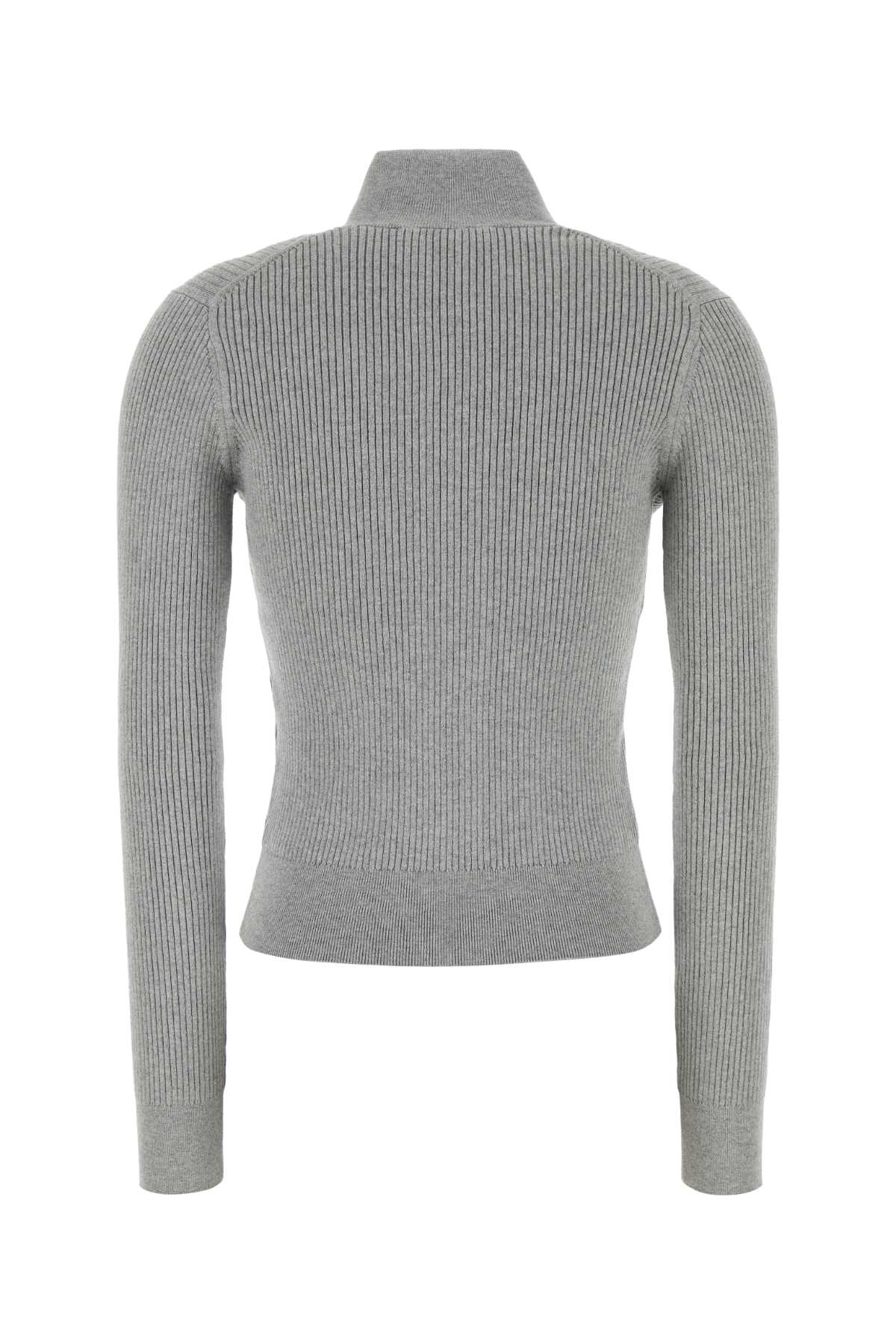 Jw Anderson Grey Stretch Cotton Blend Cardigan In Gray