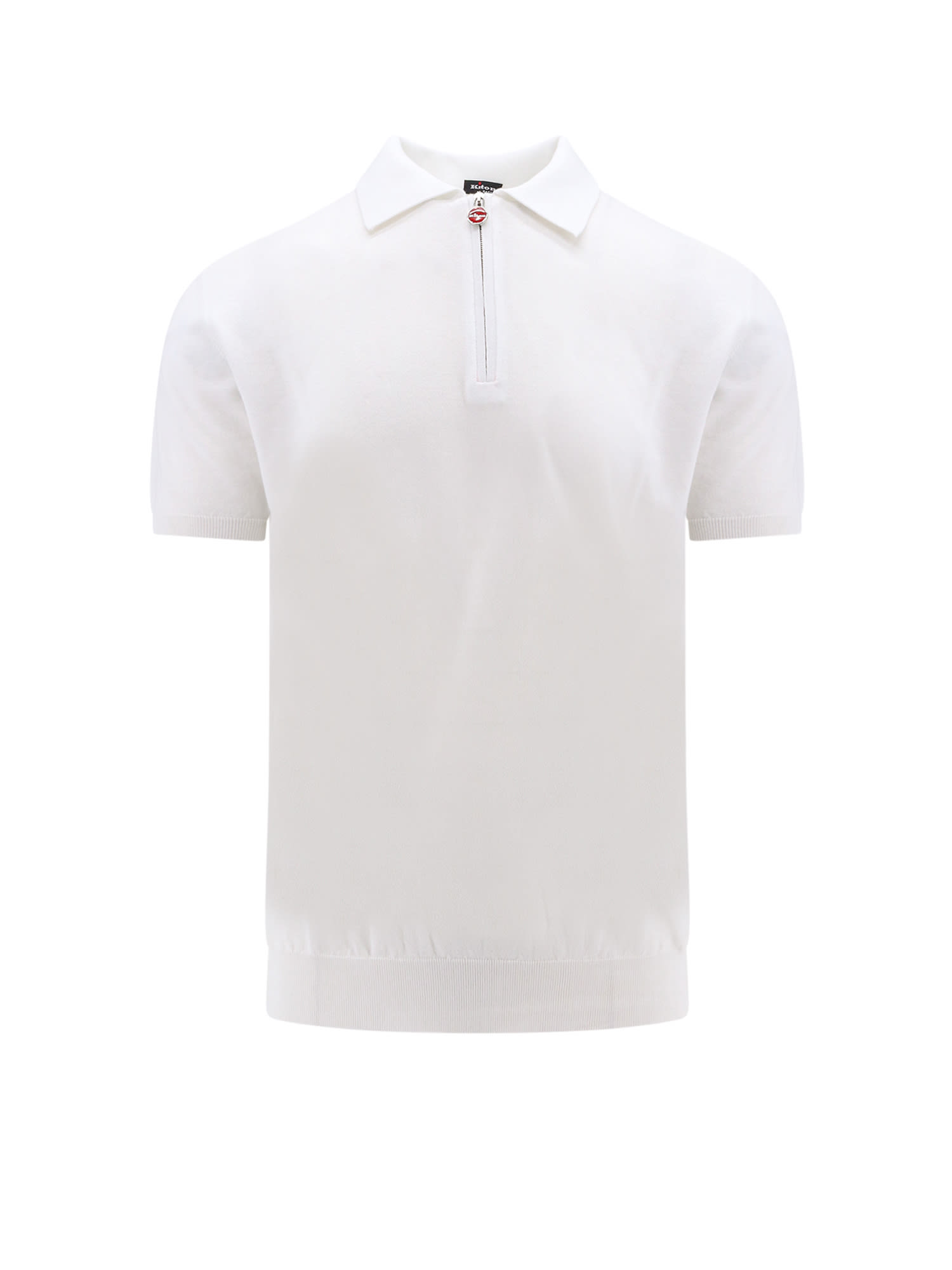 Shop Kiton Polo Shirt In White
