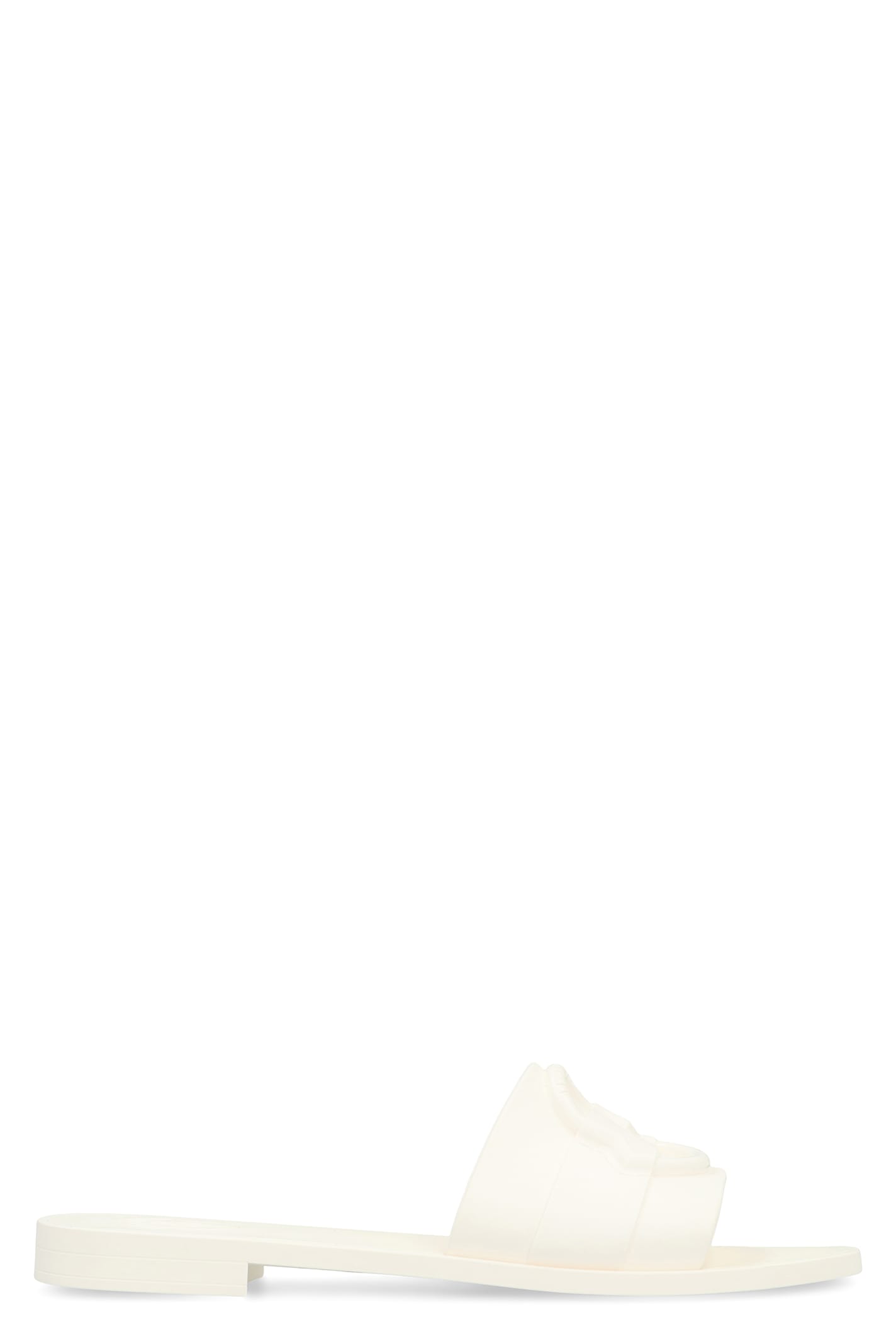 Shop Moncler Mon Rubber Slides In White
