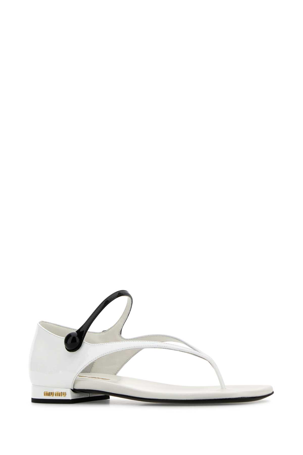 Miu Miu White Leather Sandals
