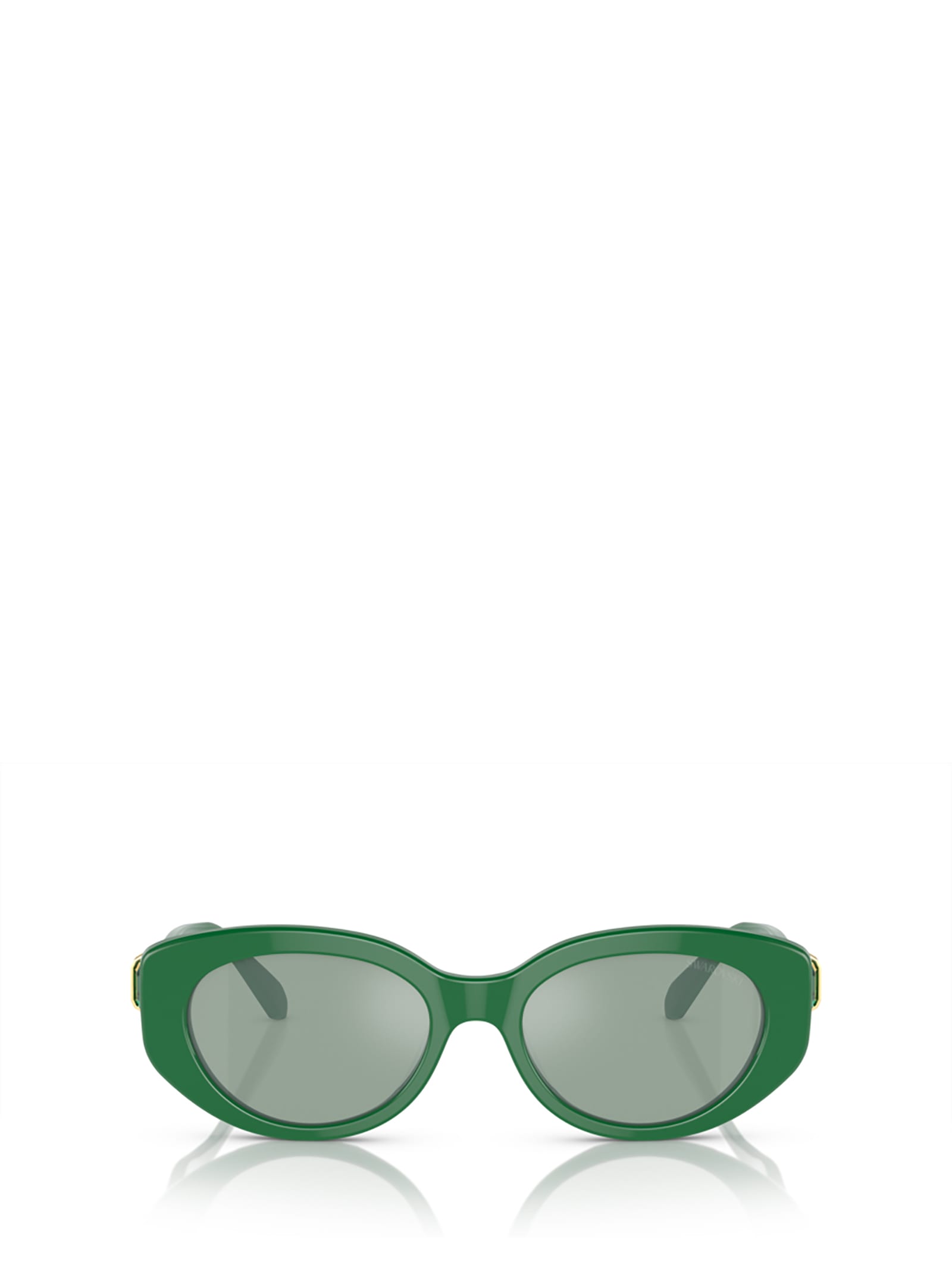 Shop Swarovski Sk6002 Dark Green Sunglasses