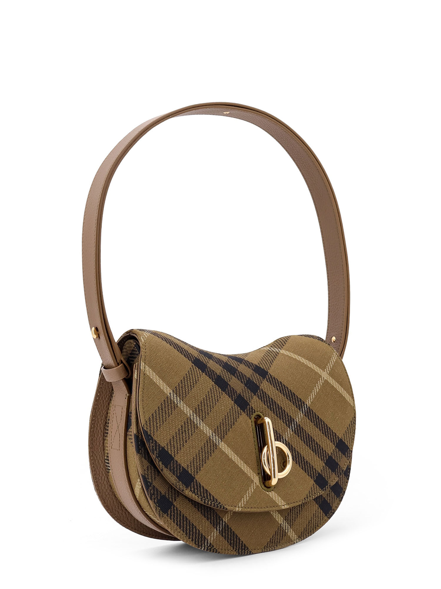 Shop Burberry Rocking Horse Shoulder Bag In Farrow Ip Check