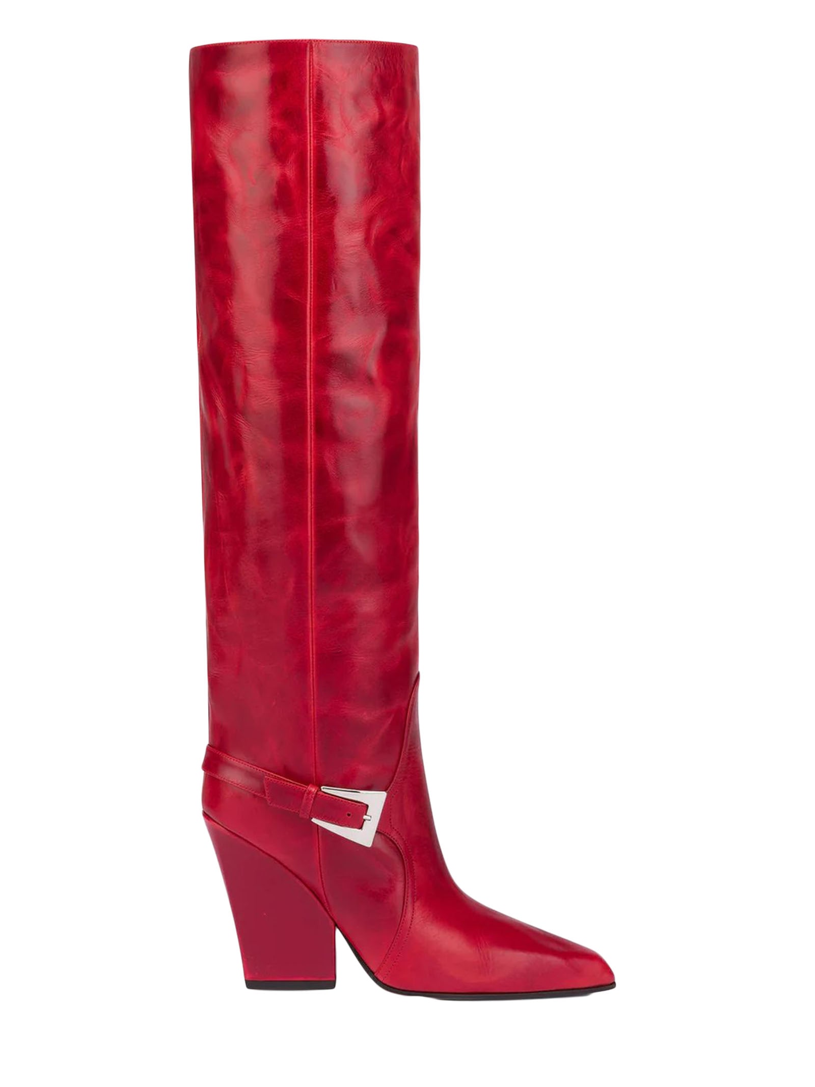 Shop Paris Texas Jane Buckle Boot In Red