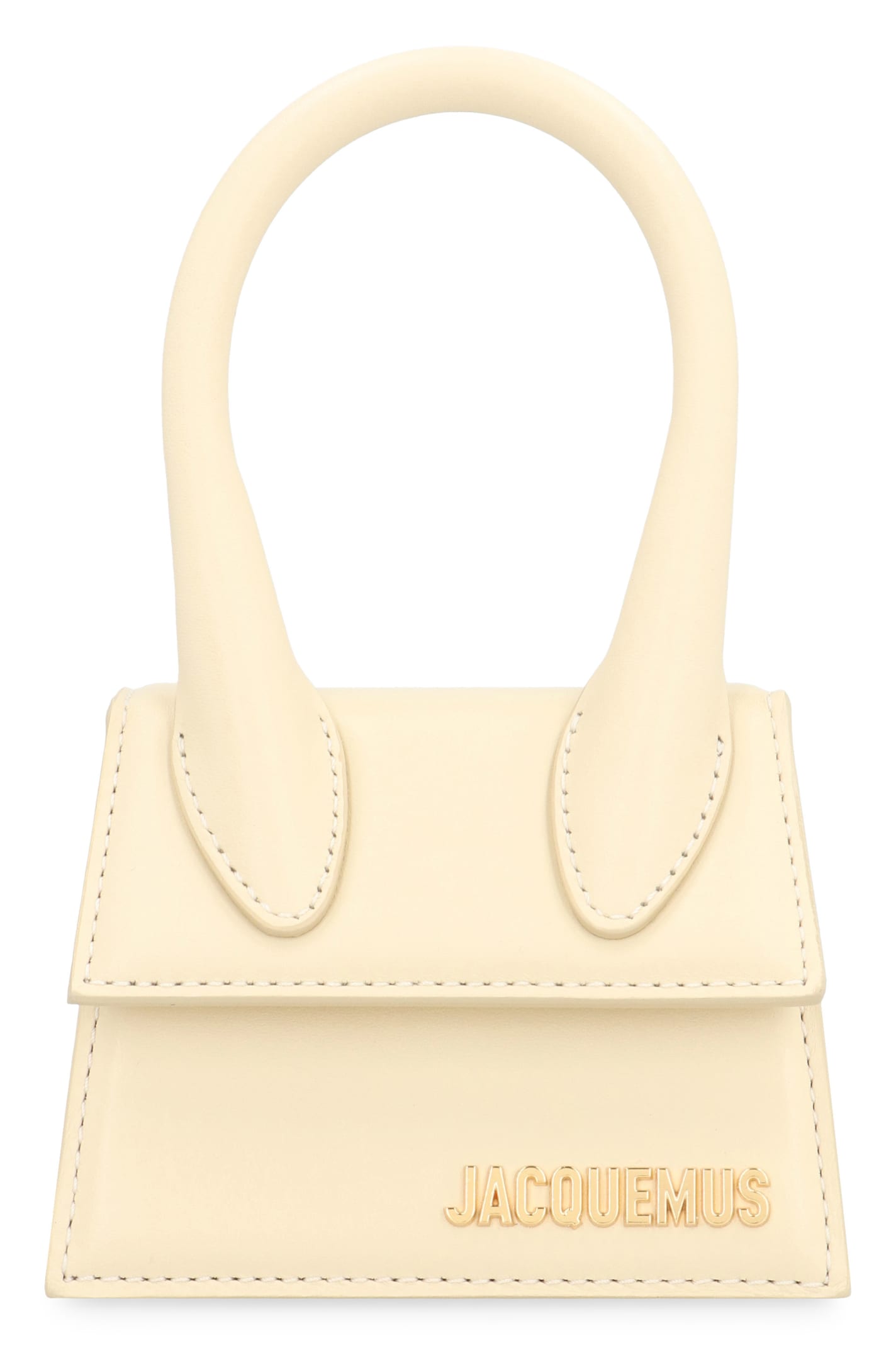 Shop Jacquemus Le Chiquito Leather Handbag In Ivory