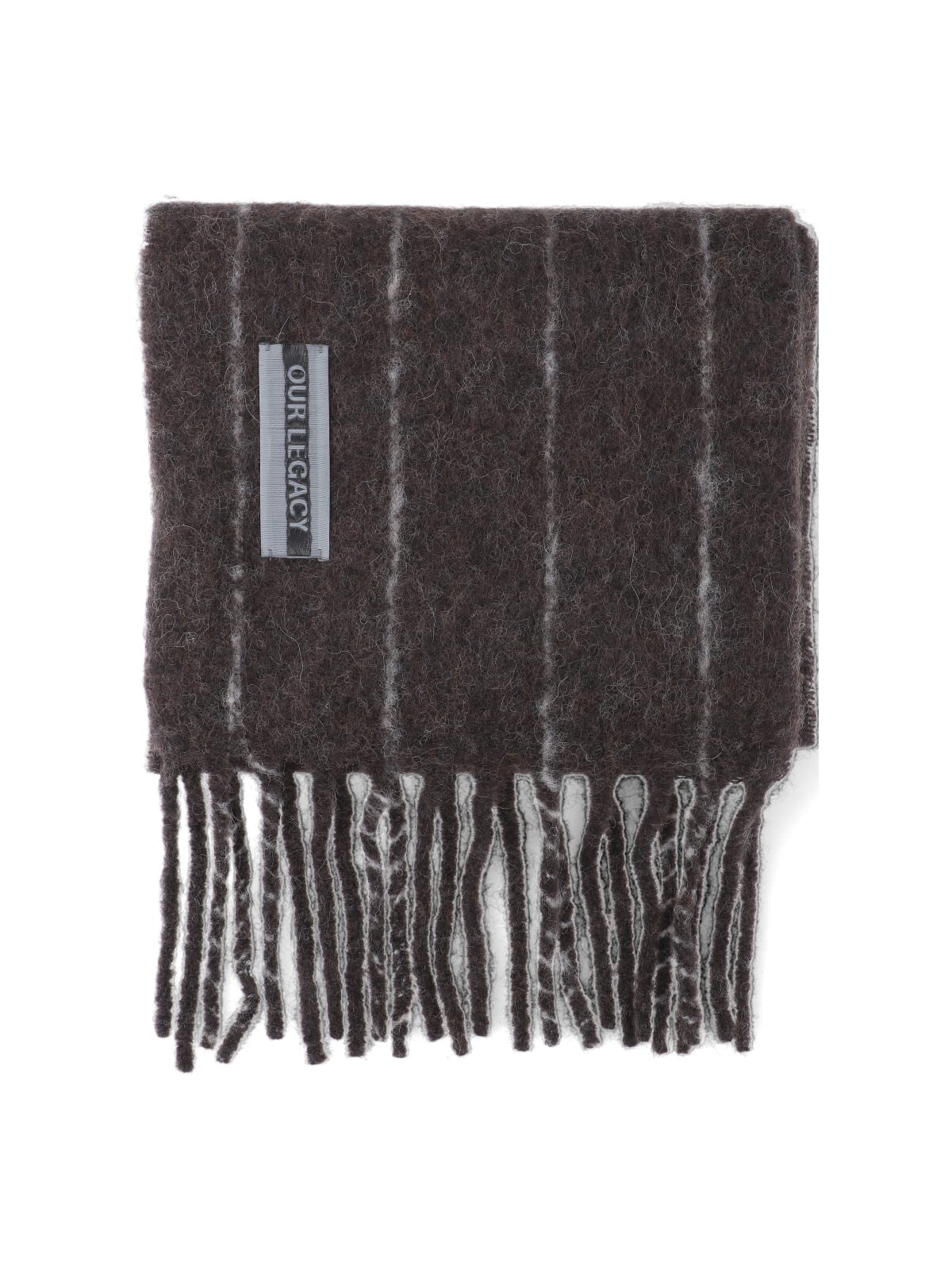 Our Legacy Soft Textured Striped Scarf Fringe Detail In Multi