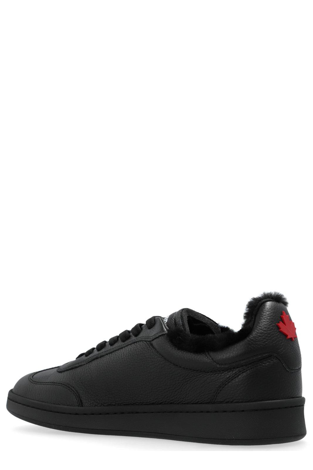 Shop Dsquared2 Logo Patch Lace-up Sneakers In Nero/nero