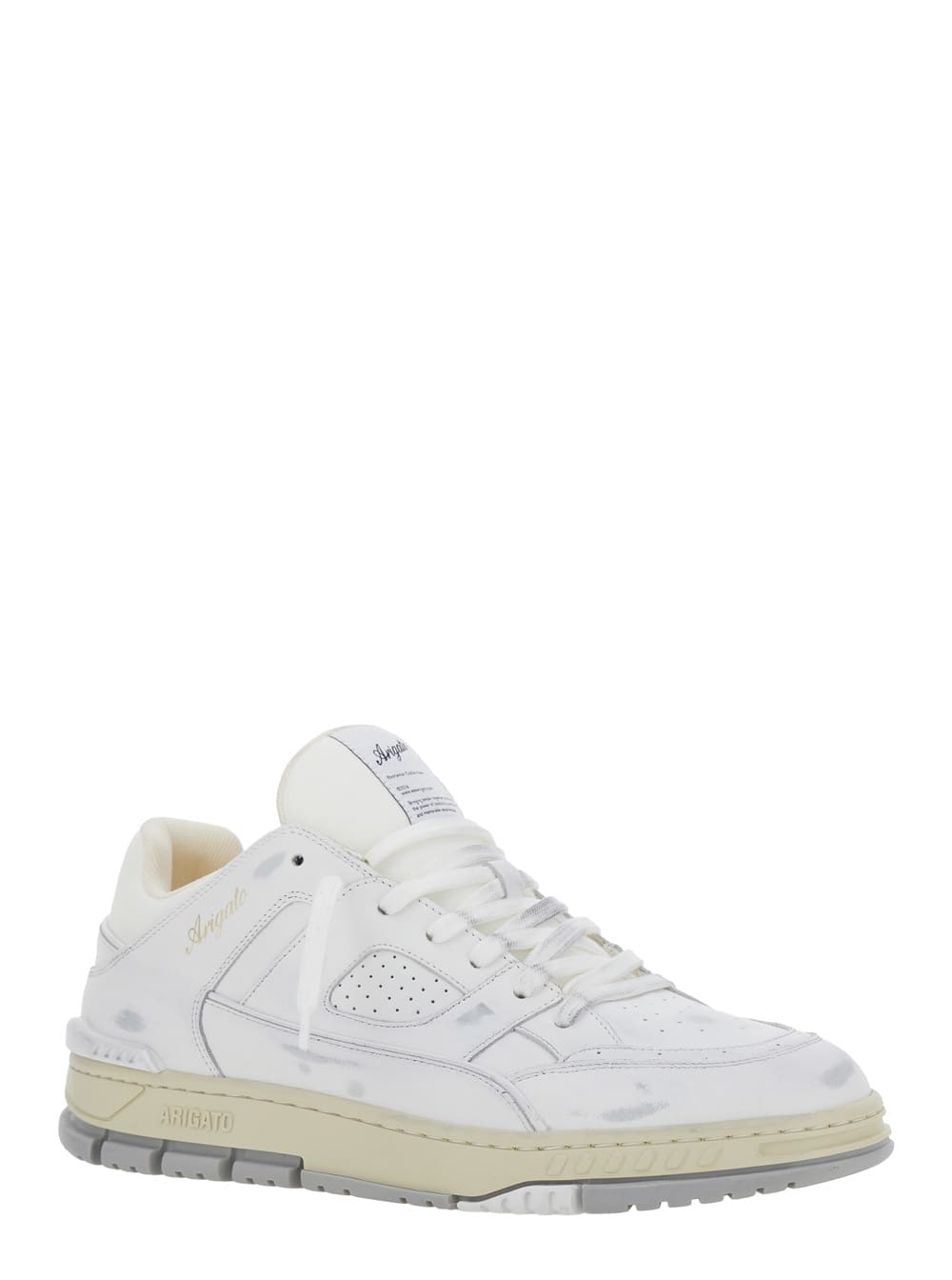 Shop Axel Arigato Area Cloud White Low Top Sneakers With Laminated Leather In Leather Blend Man