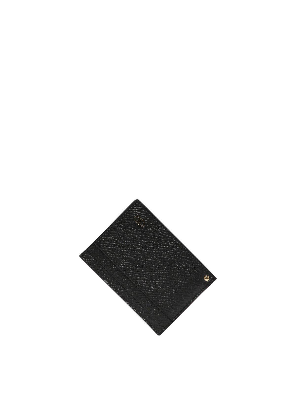 Shop Ferragamo Gancini Card Holder In Black